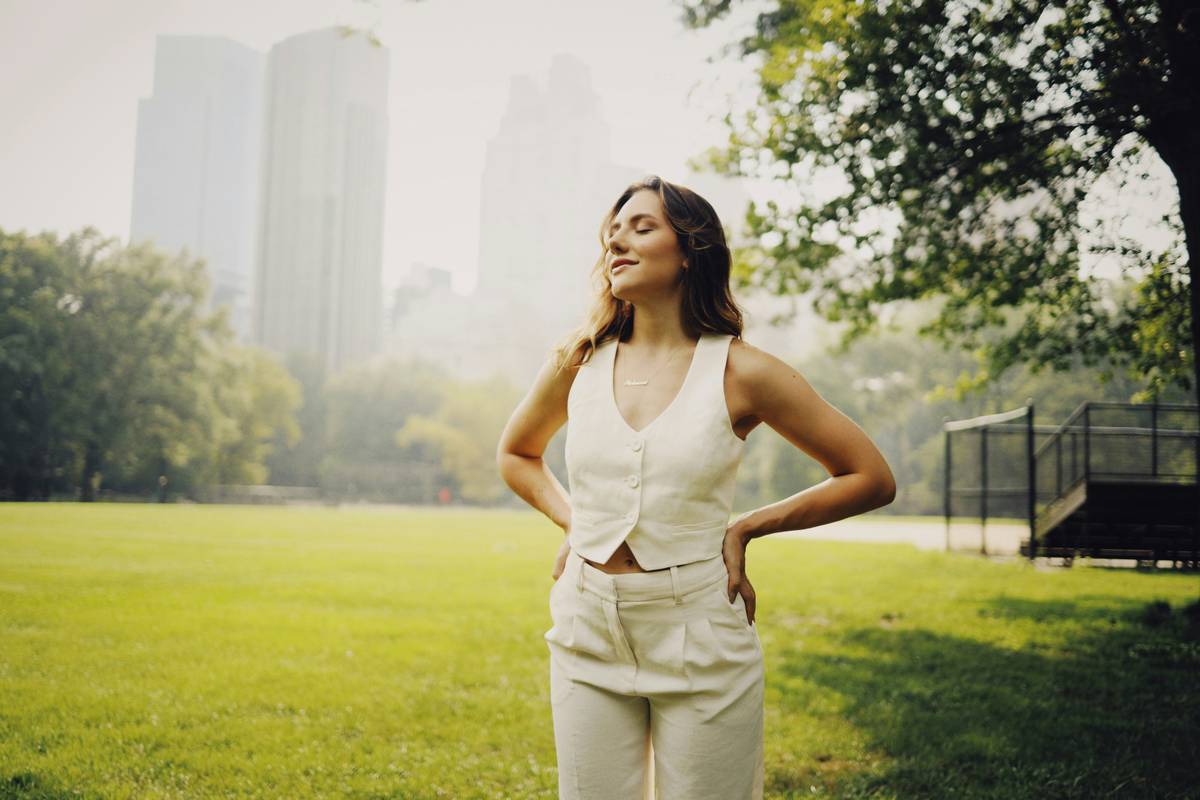 Woman practicing neutral spine posture to prevent chronic back pain